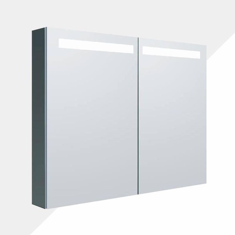 Double Door Aluminum Bathroom Storage LED Medicine Cabinet