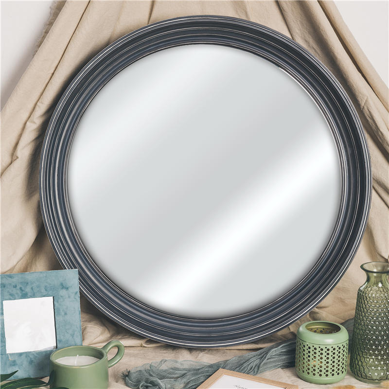 Round Light PS Framed Wall Mirror