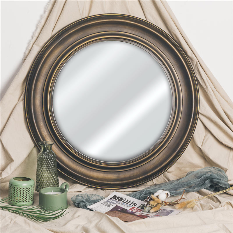 Round Light PS Framed Wall Mirror