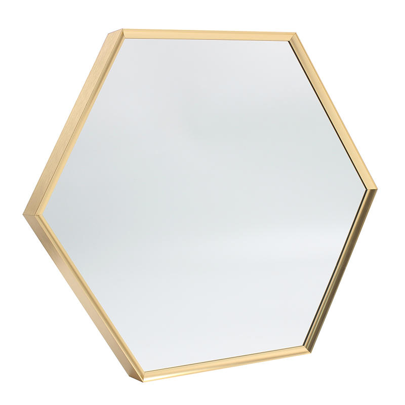 Hexagon Shape Aluminum Framed Bathroom Mirror