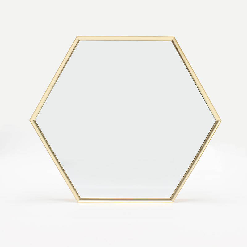 Hexagon Shape Aluminum Framed Bathroom Mirror