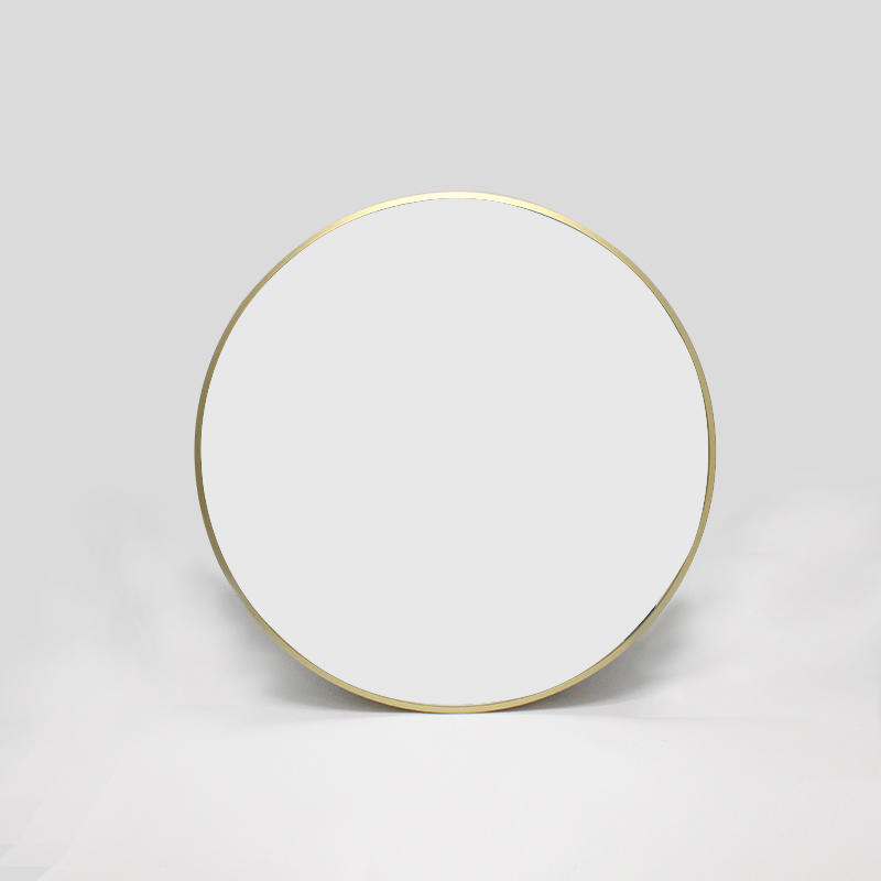 Round Brushed Surface Aluminum Frame Bathroom Mirror