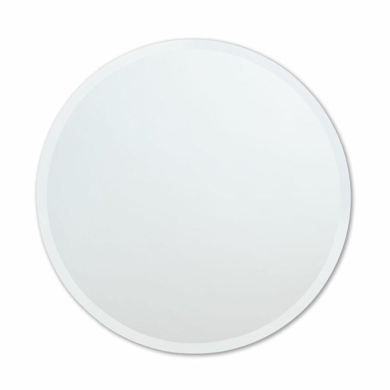 Jinghu Home Decor High Quality Round Shape 6-12mm Beveled Framless Bathroom Mirror