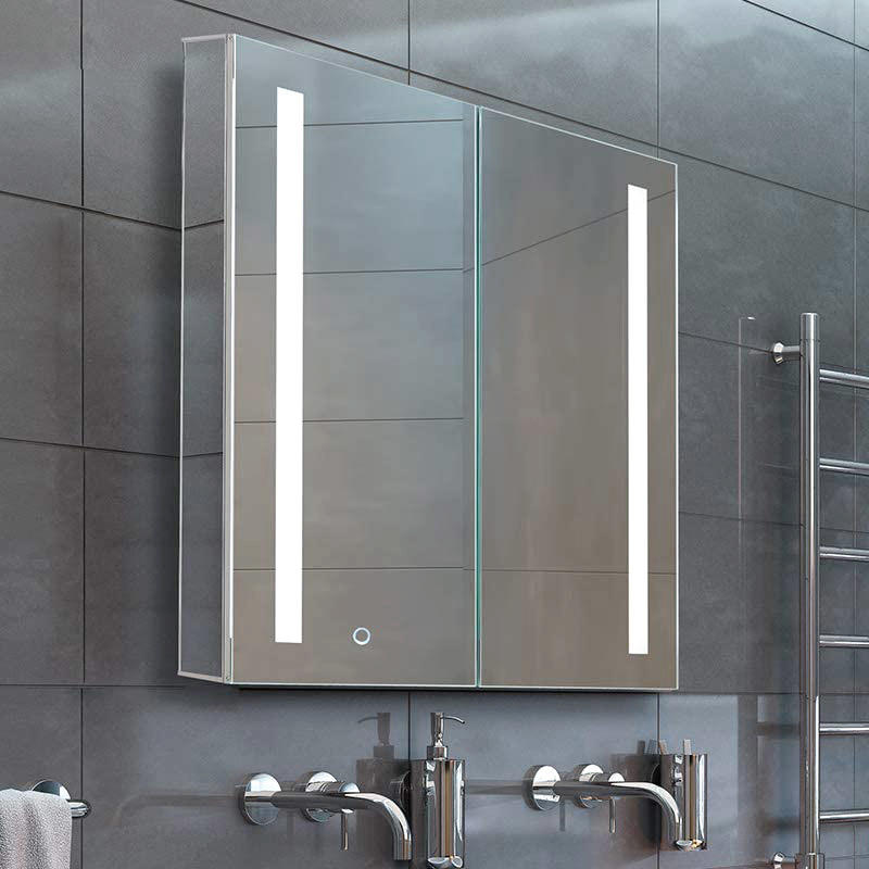 Double Door Aluminum Frameless Bathroom Medicine Cabinet with Mirror