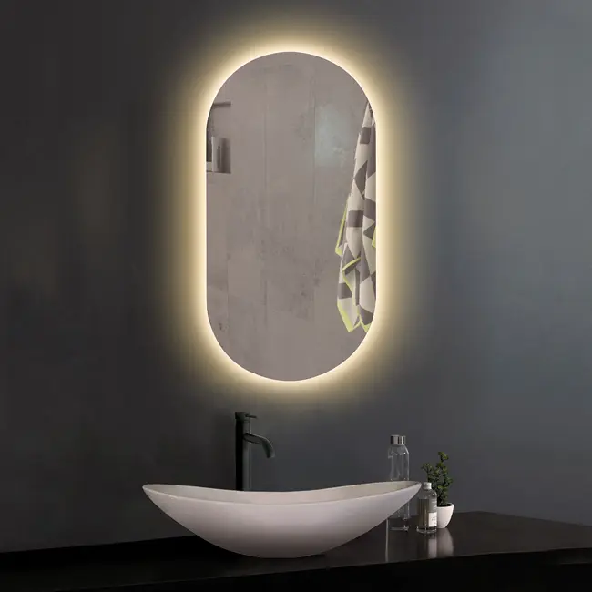 Capsule f<i></i>rameless Backlit Lighted Bathroom Mirror