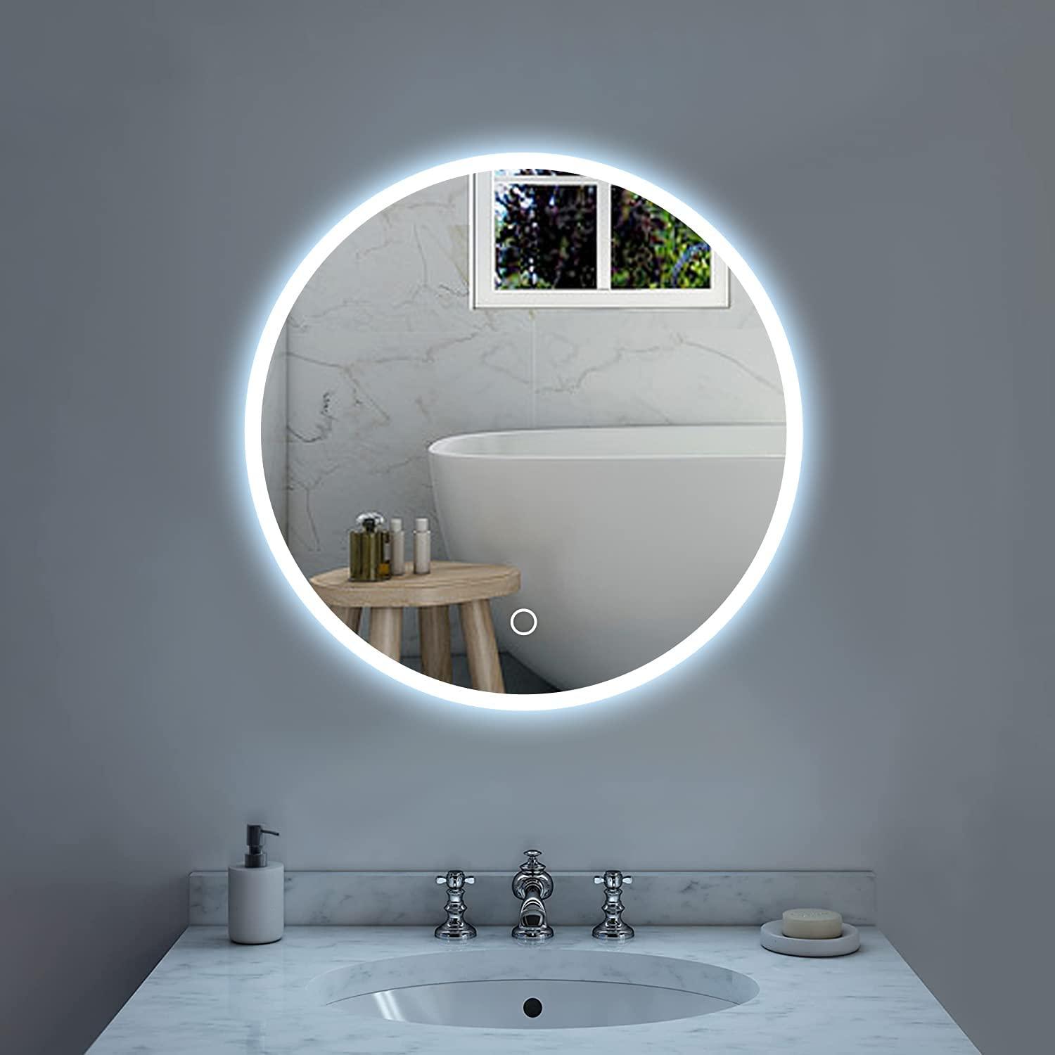 Round Wall Mounted Bathroom Lighted LED Mirror 