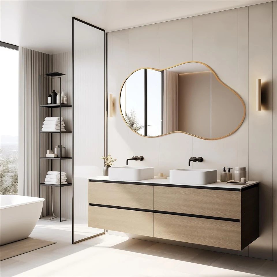 Gold Framed Bathroom Mirror